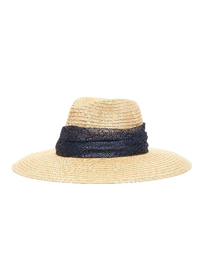 Shop Eugenia Kim 'emmanuelle' Sinamay Sash Hemp Straw Hat In Neutral