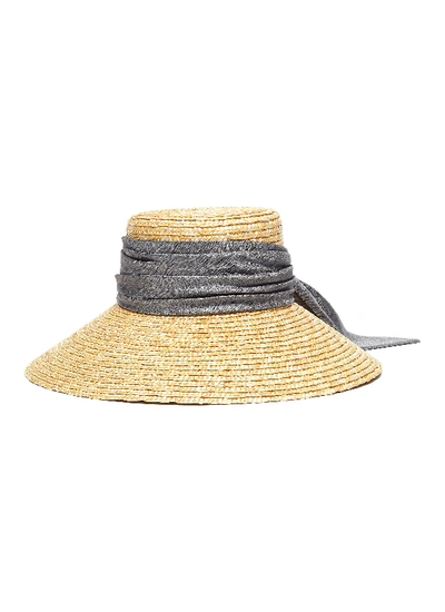 Shop Eugenia Kim 'annabelle' Satin Sash Straw Hat