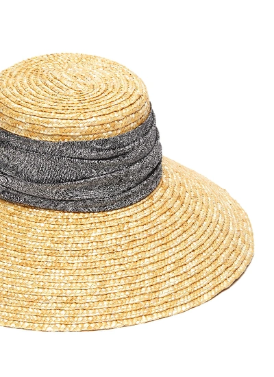 Shop Eugenia Kim 'annabelle' Satin Sash Straw Hat