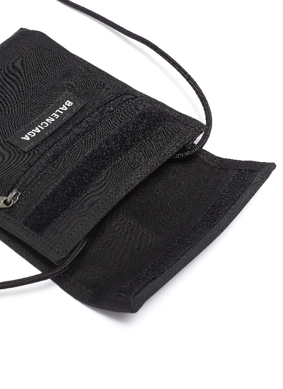 Shop Balenciaga 'explorer' Logo Patch Zip Pouch In Black