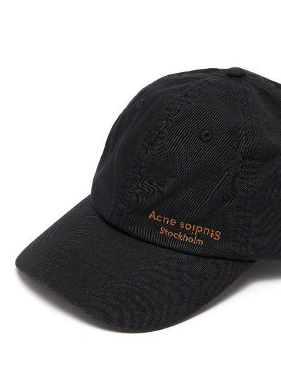 Shop Acne Studios Logo Embroidered Baseball Cap In Black