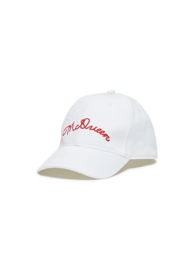Shop Alexander Mcqueen Logo Embroidered Baseball Cap In White