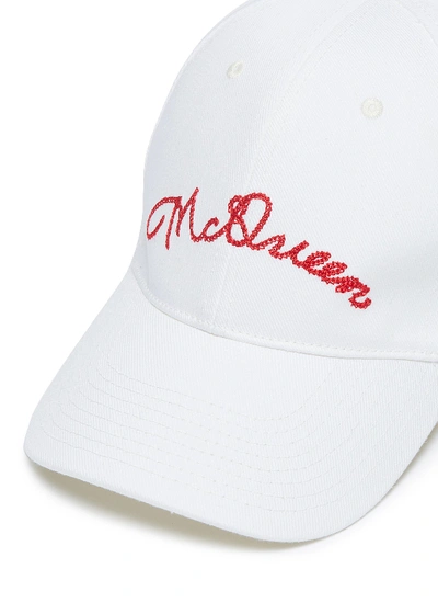 Shop Alexander Mcqueen Logo Embroidered Baseball Cap In White