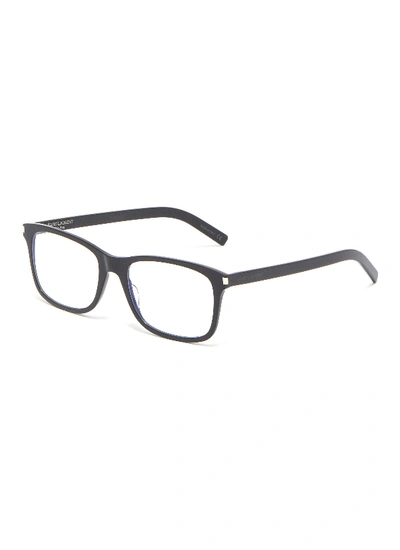 Shop Saint Laurent Acetate Square Optical Glasses In Black