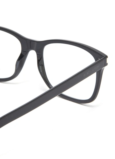 Shop Saint Laurent Acetate Square Optical Glasses In Black
