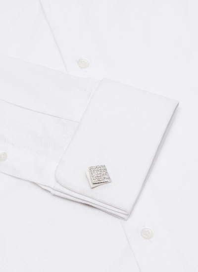 Shop Lanvin Folded Cufflinks In Ruthenium