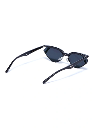 Shop Fendi X Gentle Monster 'gentle  01' Cutout Corner Acetate Cat Eye Sunglasses In Black