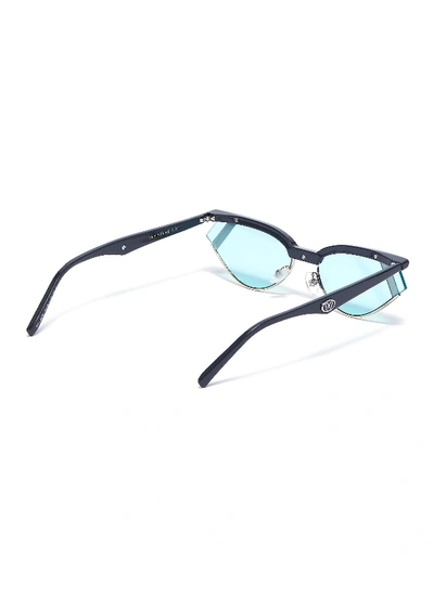 Shop Fendi X Gentle Monster 'gentle  01' Cutout Corner Acetate Cat Eye Sunglasses In Multi-colour