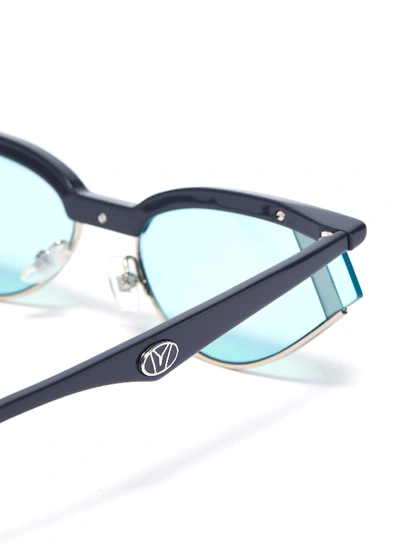 Shop Fendi X Gentle Monster 'gentle  01' Cutout Corner Acetate Cat Eye Sunglasses In Multi-colour