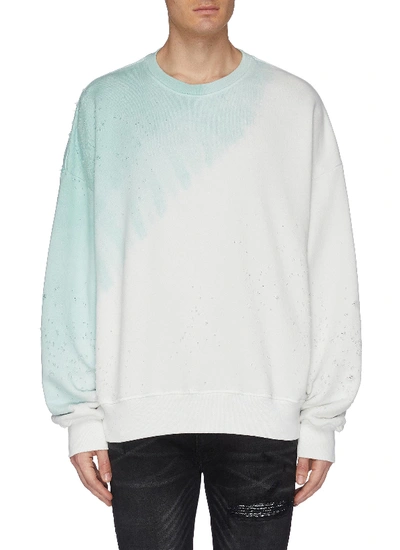 Shop Amiri 'shotgun' Tie-dye Effect Distressed Sweatshirt