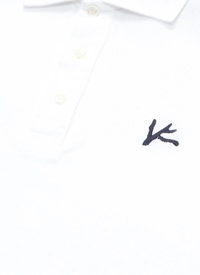 Shop Isaia Logo Embroidered Polo Shirt In White