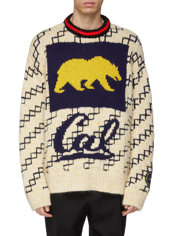 Calvin Klein 205w39nyc X Uc Berkeley Bear Logo Intarsia Sweater | ModeSens