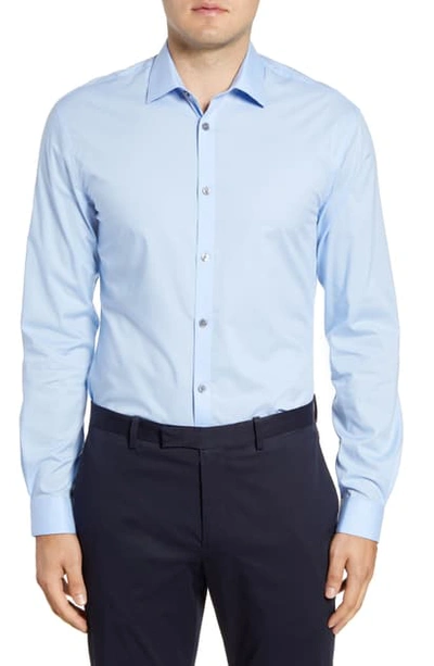 Shop John Varvatos Slim Fit Solid Dress Shirt In Cornflower
