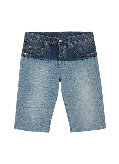 Shop Vetements Colourblock Unisex Denim Shorts