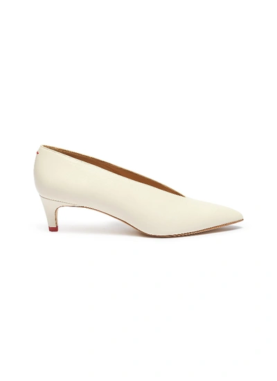 Shop Aeyde 'camilla' Choked-up Leather Pumps In Creamy