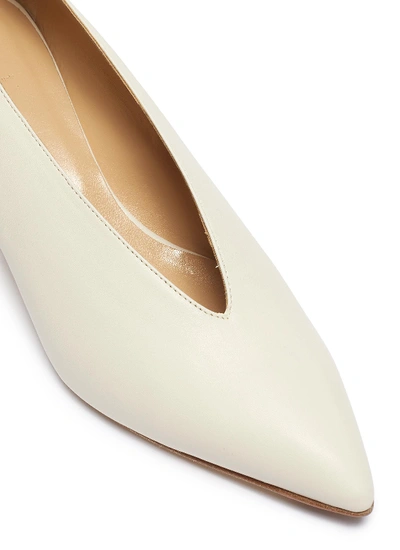 Shop Aeyde 'camilla' Choked-up Leather Pumps In Creamy