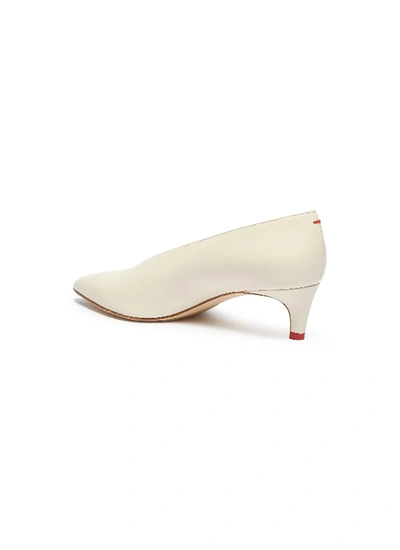 Shop Aeyde 'camilla' Choked-up Leather Pumps In Creamy