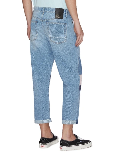 Shop Denham Patchwork Cropped Jeans