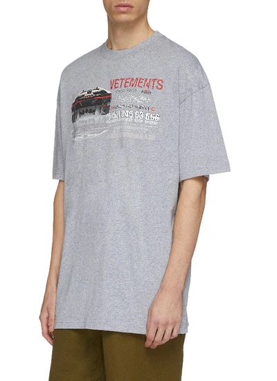 Vetements 'car Hotline' Slogan Graphic Print Oversized Unisex T-shirt In  Heathered Grey | ModeSens