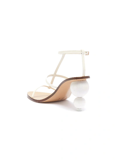 Shop Cult Gaia 'eden' Wooden Ball Heel Leather Sandals In White
