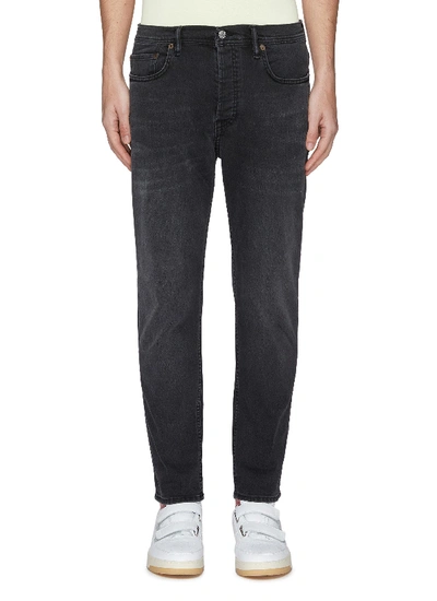 Shop Acne Studios Washed Cropped Jeans In Black