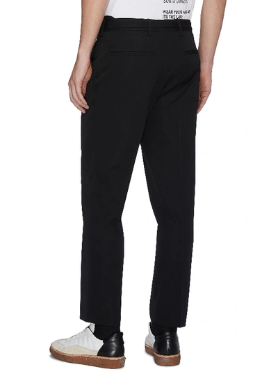 Shop Helmut Lang Belted Cropped Wool Twill Pants