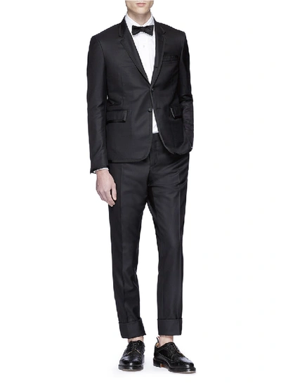 Shop Thom Browne Wool Twill Tuxedo Suit And Bow Tie Set