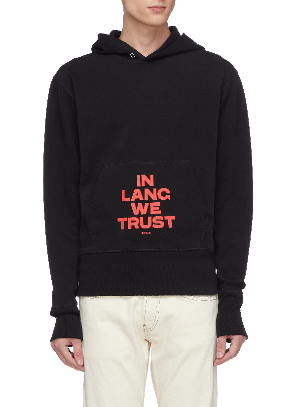 helmut lang in lang we trust hoodie
