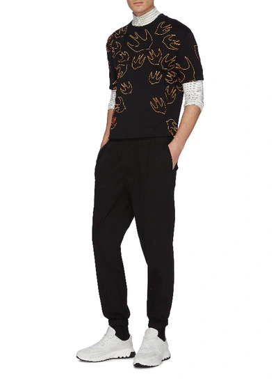 Shop Mcq By Alexander Mcqueen 'swallow Swarm' Embroidered T-shirt In Black / Embroidered
