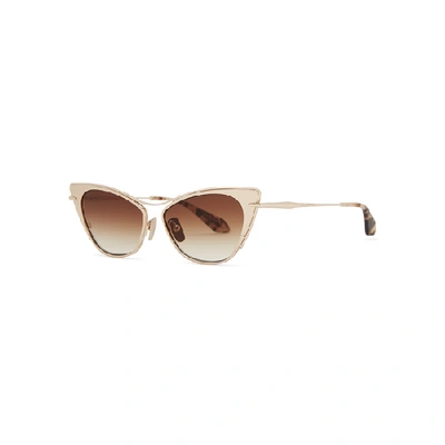 Shop Dita X  Von Teese Cat-eye Sunglasses In Gold