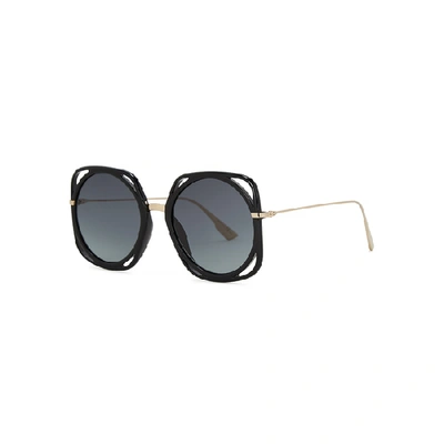 Shop Dior Direction Oversized Sunglasses In Black