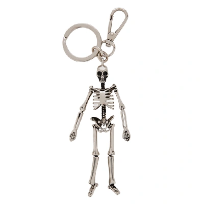 Shop Alexander Mcqueen Silver-tone Skeleton Keyring
