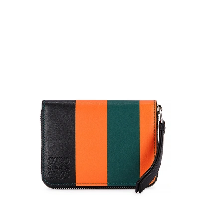 Shop Loewe Striped Leather Wallet In Multicoloured