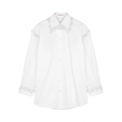 Shop Christopher Kane White Embellished Cotton Shirt