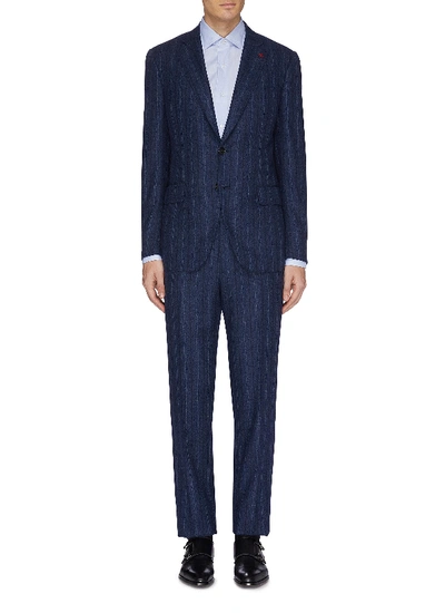 Shop Isaia 'gregory' Stripe Wool Suit