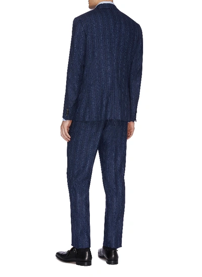 Shop Isaia 'gregory' Stripe Wool Suit