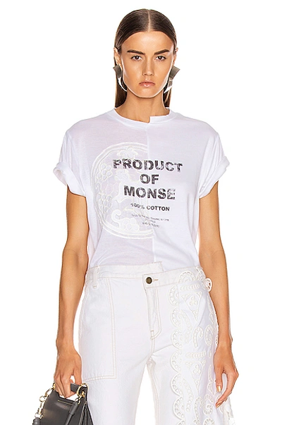 Shop Monse Split Louise Lace Printed Tee In White