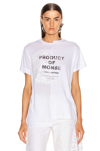 Shop Monse Split Louise Lace Printed Tee In White