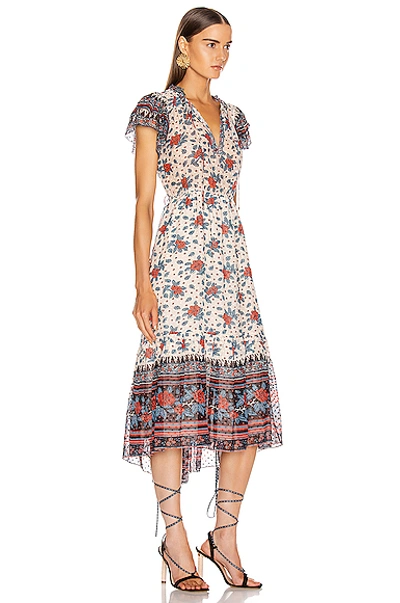 Shop Ulla Johnson Reese Dress In Blue,floral,neutral In Pristine