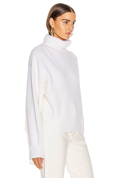 Shop Helmut Lang Turtleneck Sweater In White In Ecru
