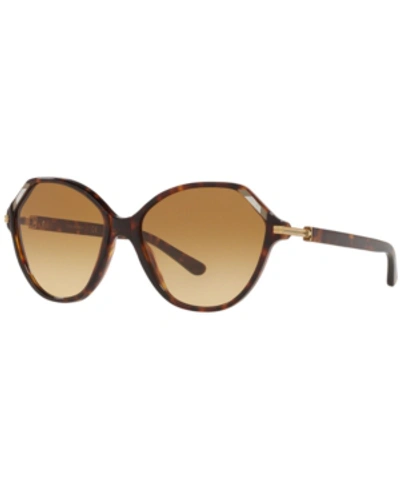Shop Tory Burch Sunglasses, Ty7138 57 In Dark Tortoise/brown Yellow Gradient