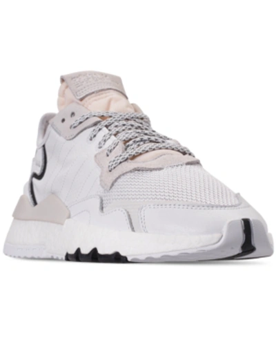 Shop Adidas Originals Men's Nite Jogger Running Sneakers From Finish Line In Ftwr White/ftwr White/cry