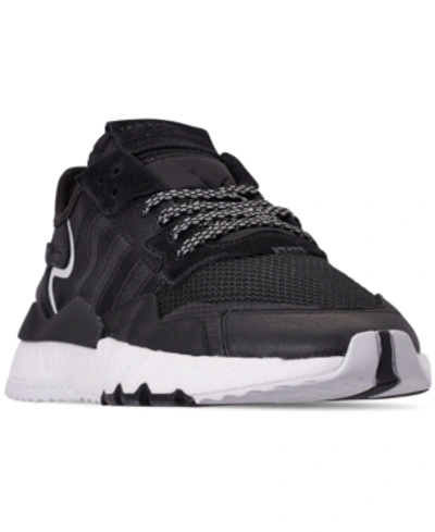 Shop Adidas Originals Men's Nite Jogger Running Sneakers From Finish Line In Core Black/core Black/car
