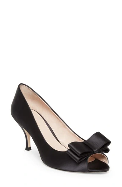 Shop Kate Spade Cecelia Peep Toe Pump In Black