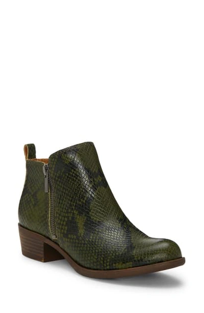 Shop Lucky Brand Basel Bootie In Green Leather