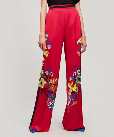 Shop Etro Palazzo Printed Trousers In Pink