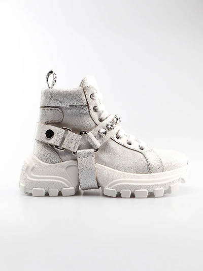 Shop Miu Miu Ankle Boot T.75 In Bianco