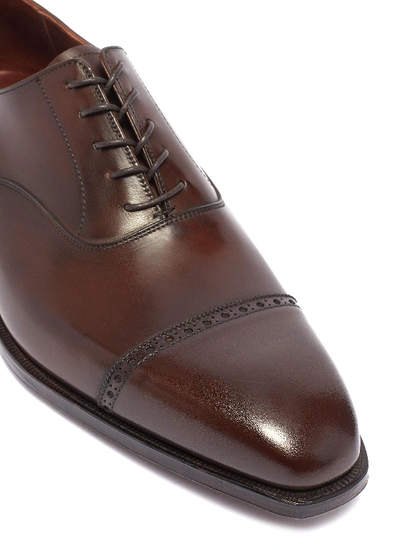Shop George Cleverley 'charles' Leather Oxfords In Brown