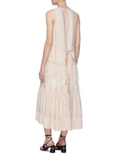 Shop 3.1 Phillip Lim / フィリップ リム Belted Back Lace Insert Tiered Silk Sleeveless Dress