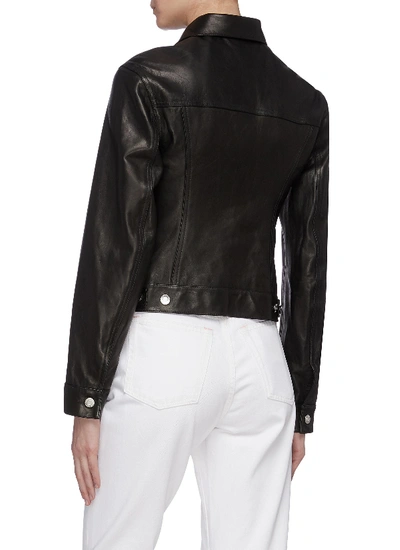 Shop Helmut Lang 'femme' Leather Trucker Jacket